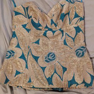 Trina Turk brocade bustier top, size 4
